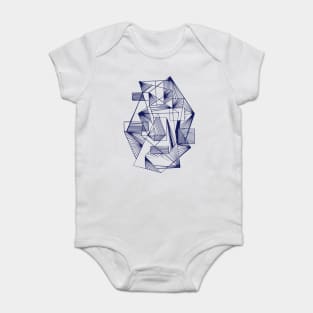 Blue Geometric abstract modern Baby Bodysuit